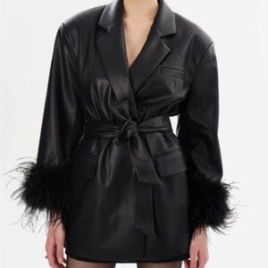 LAMARQUE LEATHER BLAZER DRESS